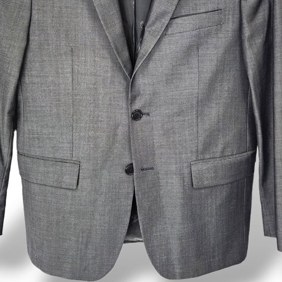 JOHN VARVATOS USA Men Wool, Two Button, Dual Vent, Black 40R Blazer Suit Jacket - Picture 2 of 16